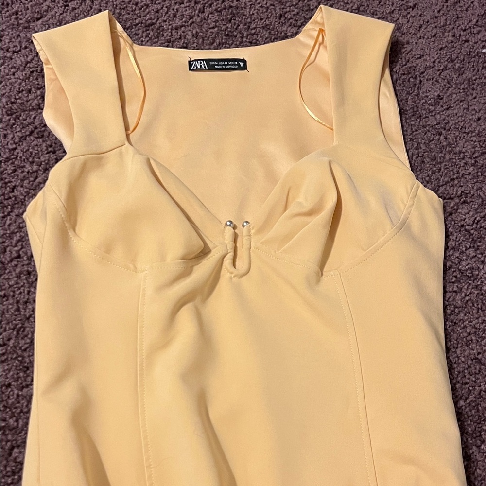 Zara Apricot Sleeveless Blouse